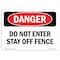 Signmission OSHA Danger Sign, 7" Height, 10" Width, Rigid Plastic, Do Not Enter Stay Off Fence, Landscape OS-DS-P-710-L-2138 - alternate 1